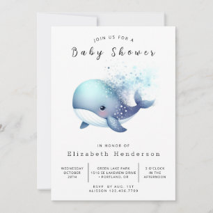 Zee Digital Whale Baby shower Kaart