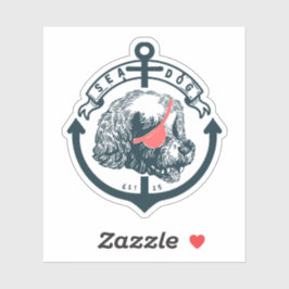 ZEE DOG Maltese zeeman illustratie Sticker