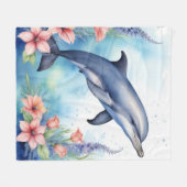 Zee Dolfijn Fleece Deken (Voorkant (Horizontaal))