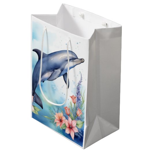 Zee Dolfijn Medium Cadeauzakje (Voorkant Gekanteld)