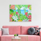 Zee door het Oerwoud Canvas Afdruk (Insitu (Woonkamer))