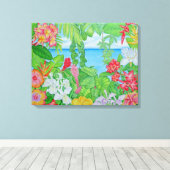 Zee door het Oerwoud Canvas Afdruk (Insitu (Houten vloer))