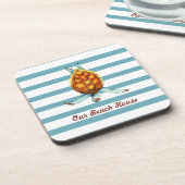 Zee Draai ons winkelhuis om met donkere Aqua Strip Bier Onderzetter (Linkerzijde)