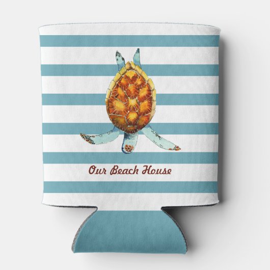 Zee Draai ons winkelhuis om met donkere Aqua Strip Blikjeskoeler (Achterkant)