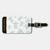 Zee draaiboeken Patroon wit groen Bagagelabel (Voorkant horizontaal)