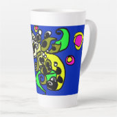Zee draak kunst  latte mok (Rechterhoek)