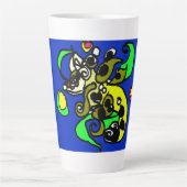 Zee draak kunst  latte mok (Voorkant)