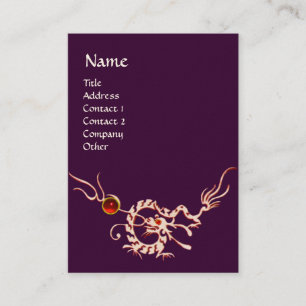 ZEE DRACON 2 RUBY MONOGRAM wit rood paars Visitekaartje