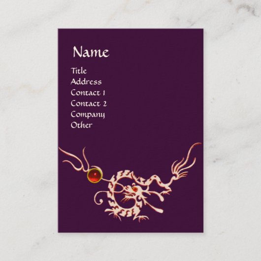 ZEE DRACON 2 RUBY MONOGRAM wit rood paars Visitekaartje (Voorkant)