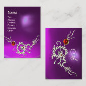 ZEE DRAGON 2 AMETHYST MONOGRAM paars wit violet Visitekaartje (Voorkant / Achterkant)