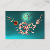 ZEE DRAGON 2 AQUAMARINE MONOGRAM blauw wit rood Visitekaartje (Achterkant)