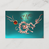 ZEE DRAGON 2 AQUAMARINE MONOGRAM blauw wit rood Visitekaartje (Achterkant)