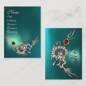 ZEE DRAGON 2 AQUAMARINE MONOGRAM blauw wit rood Visitekaartje (Voorkant / Achterkant)