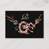 ZEE DRAGON 2 AQUAMARINE MONOGRAM zwart wit blauw Visitekaartje (Achterkant)