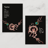 ZEE DRAGON 2 AQUAMARINE MONOGRAM zwart wit blauw Visitekaartje (Voorkant / Achterkant)