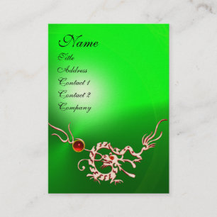 ZEE DRAGON 2 EMERALD MONOGRAM groen rood Visitekaartje