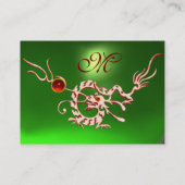 ZEE DRAGON 2 EMERALD MONOGRAM groen rood Visitekaartje (Achterkant)
