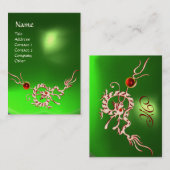 ZEE DRAGON 2 EMERALD MONOGRAM groen rood Visitekaartje (Voorkant / Achterkant)