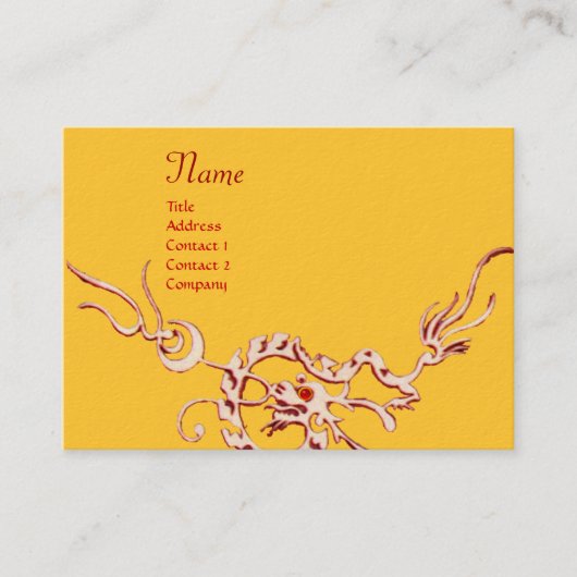 ZEE DRAGON 2 MONOGRAM geel rood zwart-wit Visitekaartje (Voorkant)