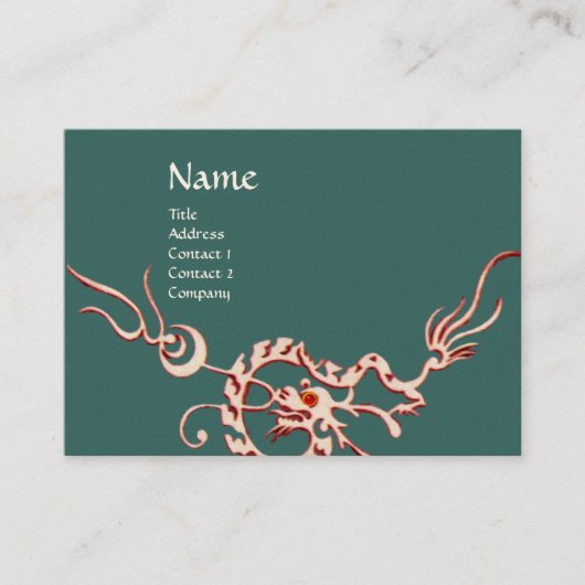 ZEE DRAGON 2 MONOGRAM groen rood zwart-wit Visitekaartje (Voorkant)