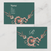 ZEE DRAGON 2 MONOGRAM groen rood zwart-wit Visitekaartje (Voorkant / Achterkant)
