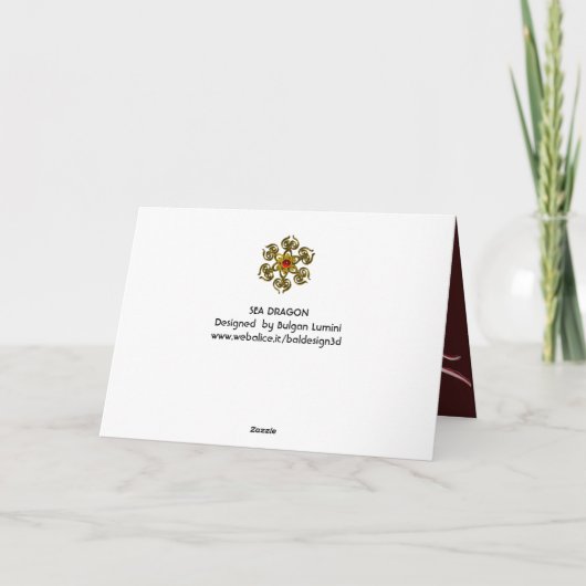 ZEE DRAGON 2 MONOGRAM, rood zwart wit Notitiekaartje (Achterkant)