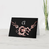 ZEE DRAGON 2 MONOGRAM, rood zwart wit Notitiekaartje (Voorkant)