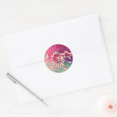 ZEE DRAGON 2,roze groen blauw Ronde Sticker (Envelop)