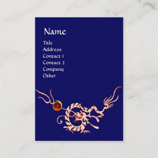 ZEE DRAGON 2 RUBY MONOGRAM white red blue Visitekaartje (Voorkant)