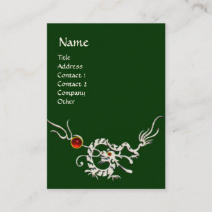 ZEE DRAGON 2 RUBY MONOGRAM white red green Visitekaartje