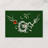 ZEE DRAGON 2 RUBY MONOGRAM white red green Visitekaartje (Achterkant)