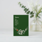 ZEE DRAGON 2 RUBY MONOGRAM white red green Visitekaartje (Staand voorkant)
