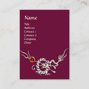 ZEE DRAGON 2 RUBY MONOGRAM white red paars Visitekaartje
