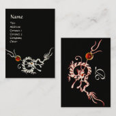 ZEE DRAGON 2 RUBY MONOGRAM zwart-wit rood Visitekaartje (Voorkant / Achterkant)
