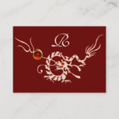 ZEE DRAGON 2 RUBY MONOGRAM zwart-wit rood Visitekaartje (Achterkant)