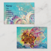 ZEE DRAGON ,aqua blauw, wit, geel roze paarse Visitekaartje (Voorkant / Achterkant)