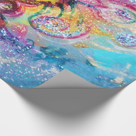 ZEE DRAGON Aqua Blue Fantasy Cadeaupapier (Hoek)