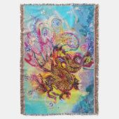 ZEE DRAGON Aqua Blue Fantasy Deken (Voorkant Verticaal)