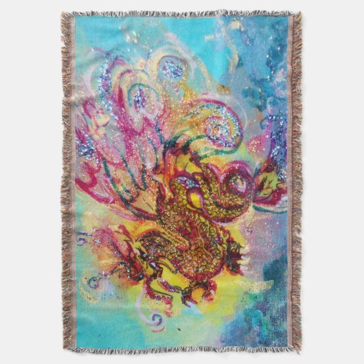 ZEE DRAGON Aqua Blue Fantasy Deken (Voorkant Verticaal)