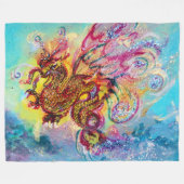 ZEE DRAGON Aqua Blue Fantasy Fleece Deken (Voorkant (Horizontaal))