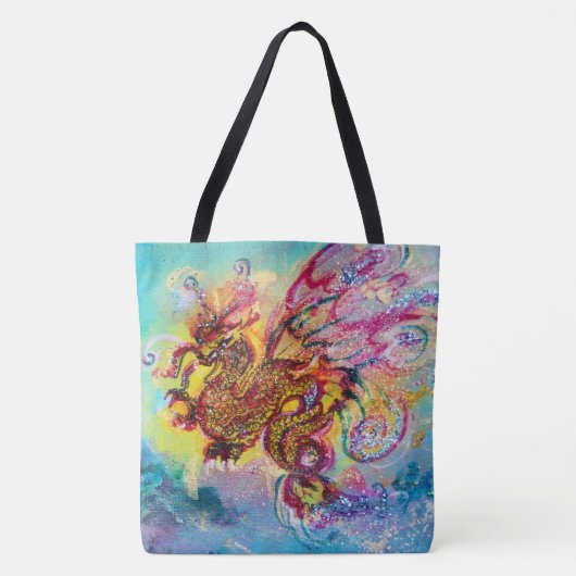 ZEE DRAGON Aqua Blue Fantasy Tote Bag (Voorkant)