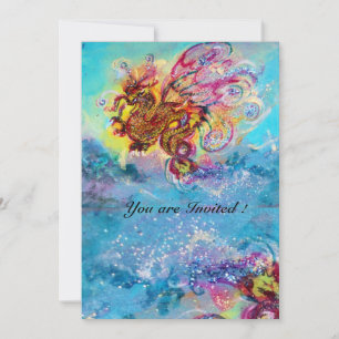 ZEE DRAGON blauw violet paars zwart geel Kaart