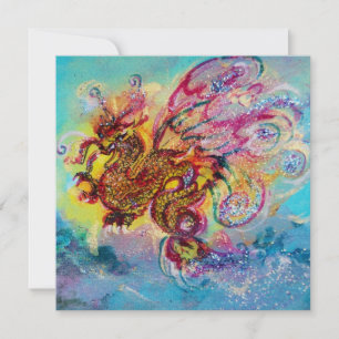 ZEE DRAGON blauw violet paars zwart geel Kaart