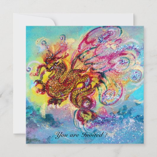 ZEE DRAGON blauw violet paars zwart geel Kaart (Voorkant)