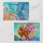 ZEE DRAGON, blauwe gele roze paars Visitekaartje (Voorkant / Achterkant)