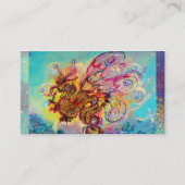 ZEE DRAGON, blauwe gele roze paars Visitekaartje (Achterkant)