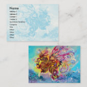 ZEE DRAGON, blauwe gele roze paars Visitekaartje (Voorkant / Achterkant)