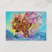 ZEE DRAGON, blauwe gele roze paars Visitekaartje (Achterkant)