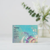 ZEE DRAGON, blauwe gele roze paars Visitekaartje (Staand voorkant)