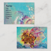 ZEE DRAGON, blauwe gele roze paars Visitekaartje (Voorkant / Achterkant)